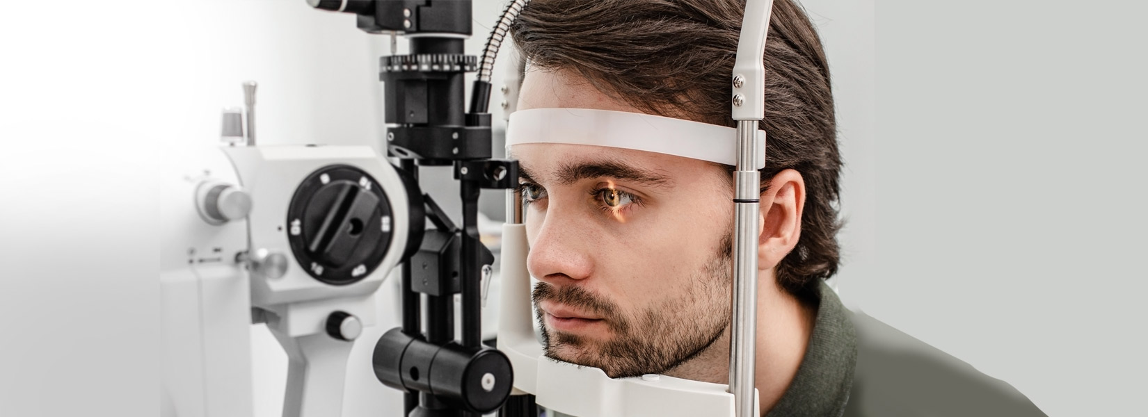 young man during eye exam in Energy Corridor